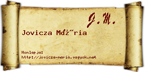 Jovicza Mária névjegykártya